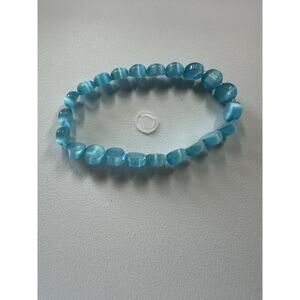 Blue Cat Eye Bead Stretch Bracelet